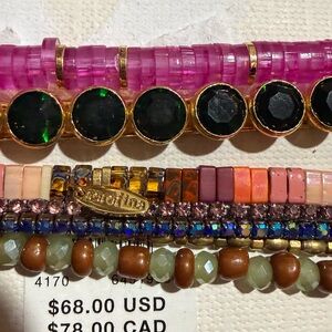 Anthropology ePink and Green Beaded Bracelet